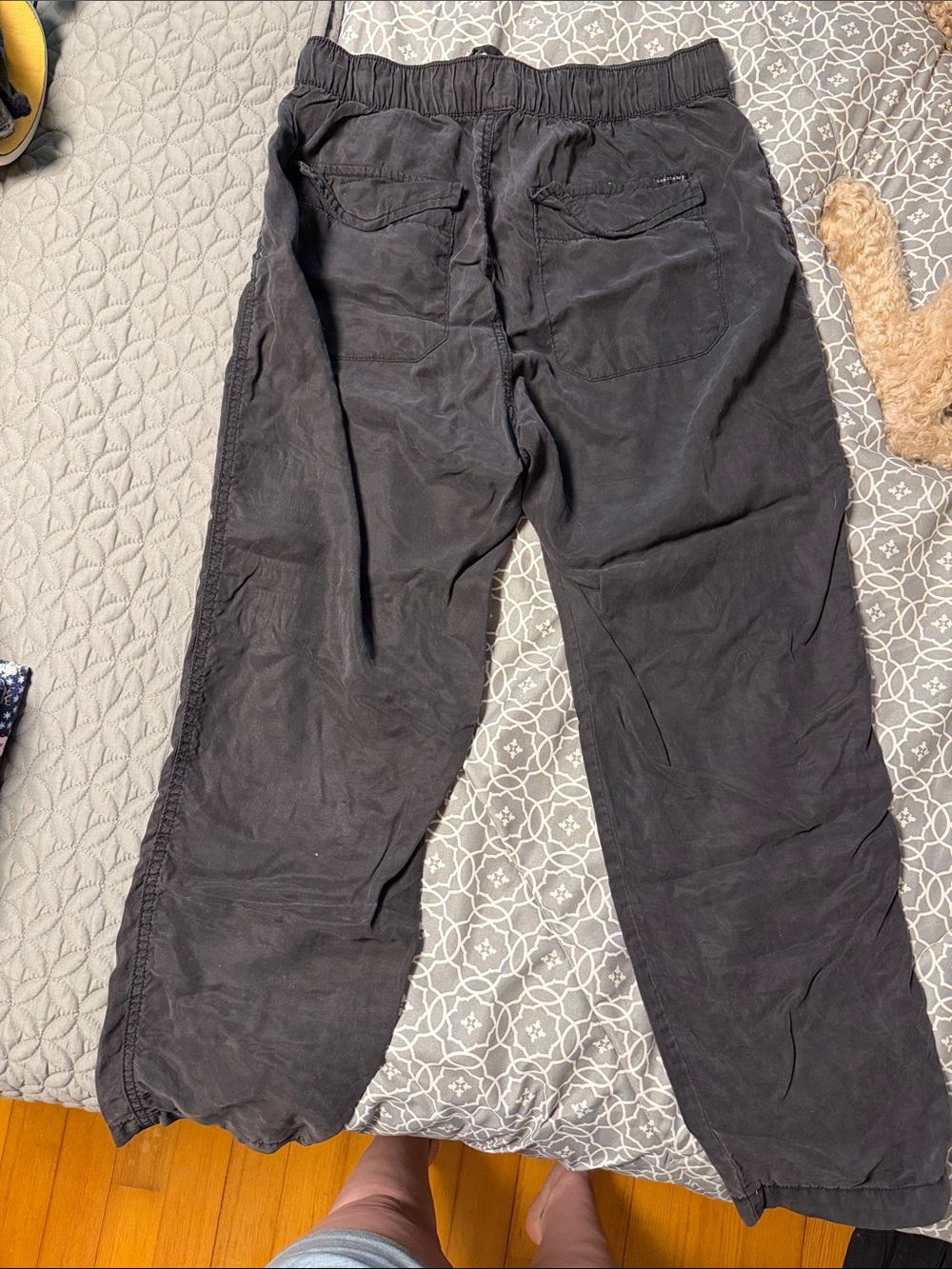 Sanctuary Black Linen-Blend Drawstring Jogger Pants - Size Medium - Picture 3 of 4
